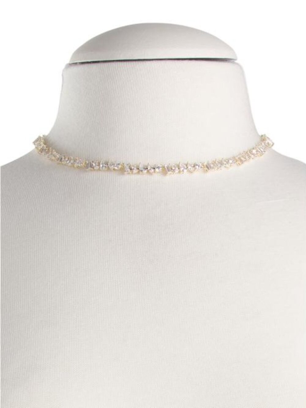 NEO 14kt Gold Plated Demi Fine Cubic Zirconia Cluster Tennis Necklace - Picture 3 of 4